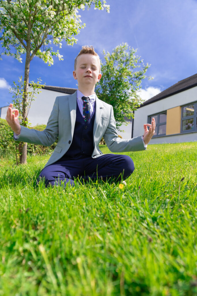 Boys First Communion photoshoot - Joshua poses in this photo after his first communion in County Meath. First communion photography by Shabyphotography at www.shaby.ie