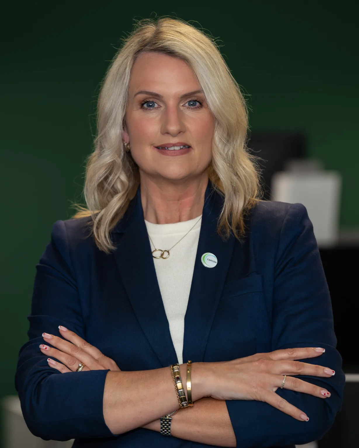 Professional corporate headshot of a businesswoman photographed on location at CanCon Engineering in Maynooth